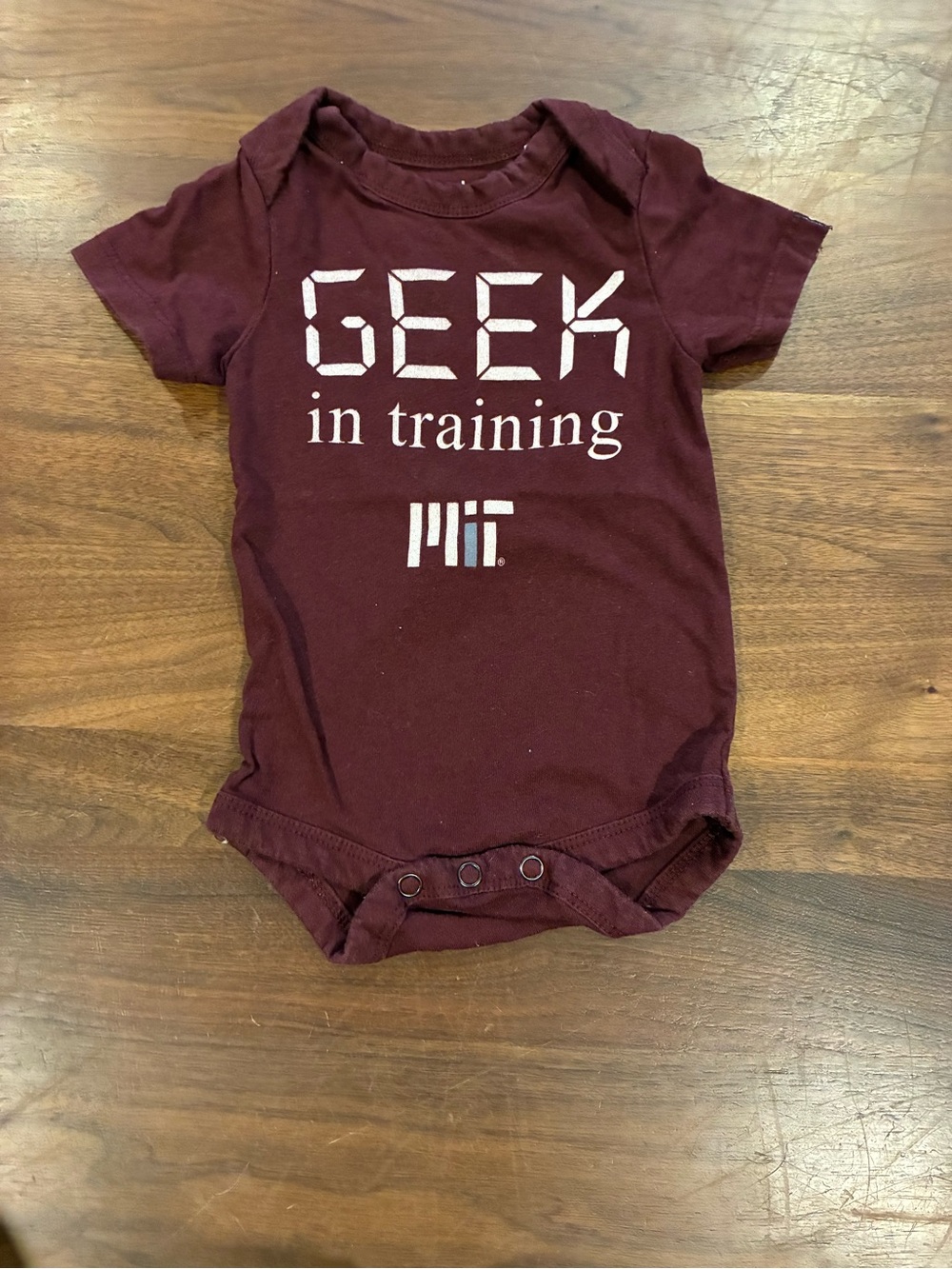 MIT 'Geek in Training' Infant Bodysuit - Maroon